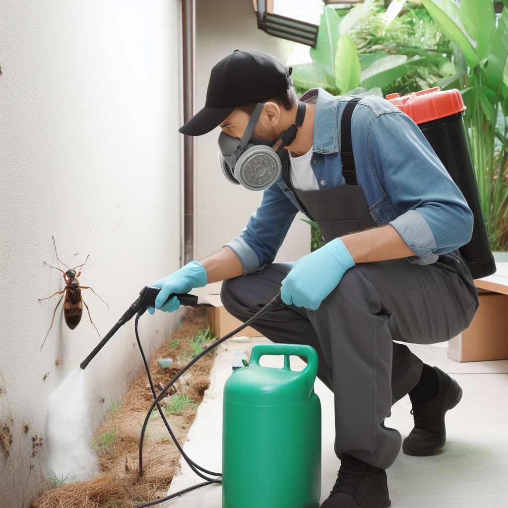 Pest Control Specialist Treating A Home